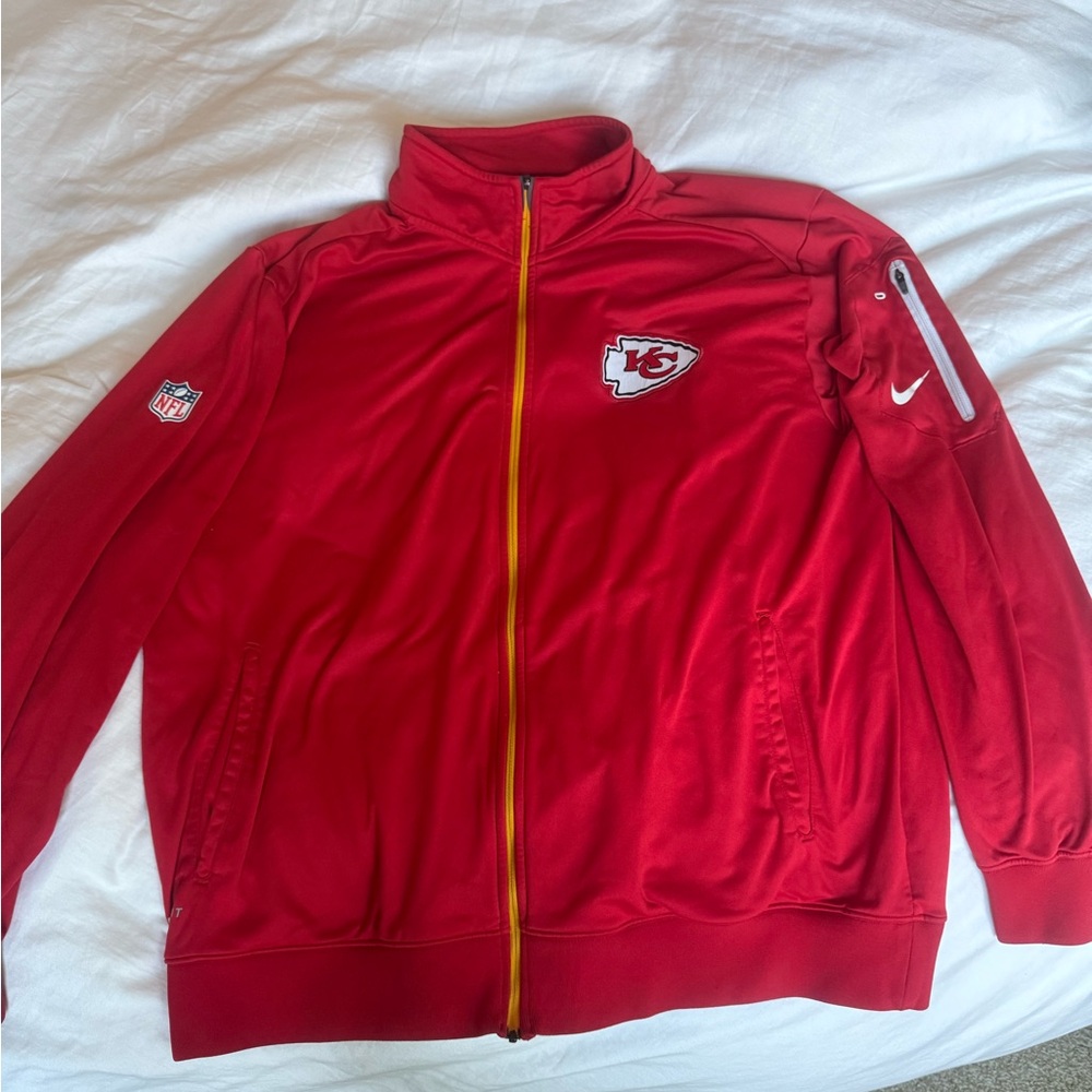Kansas City Chiefs On Field Nike Full Zip Jacket.
